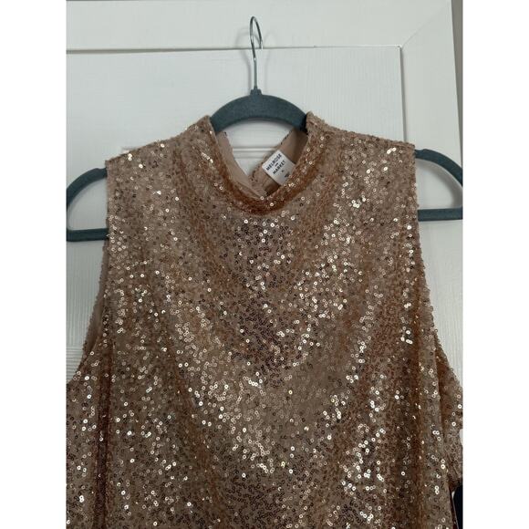 Melrose and Market Rose Gold Sequin Tank Top New Year’s Eve Party Holidays - Picture 3 of 8